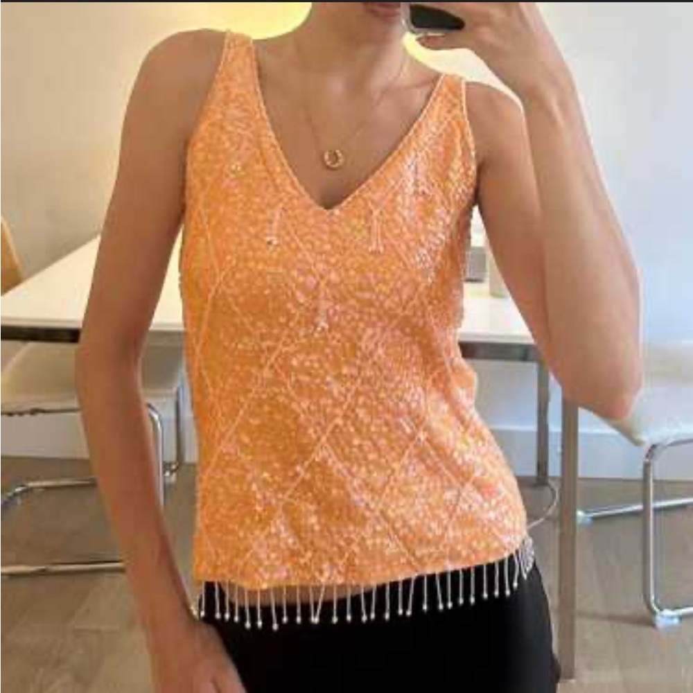 Banana Republic Orange Sequin Camisole